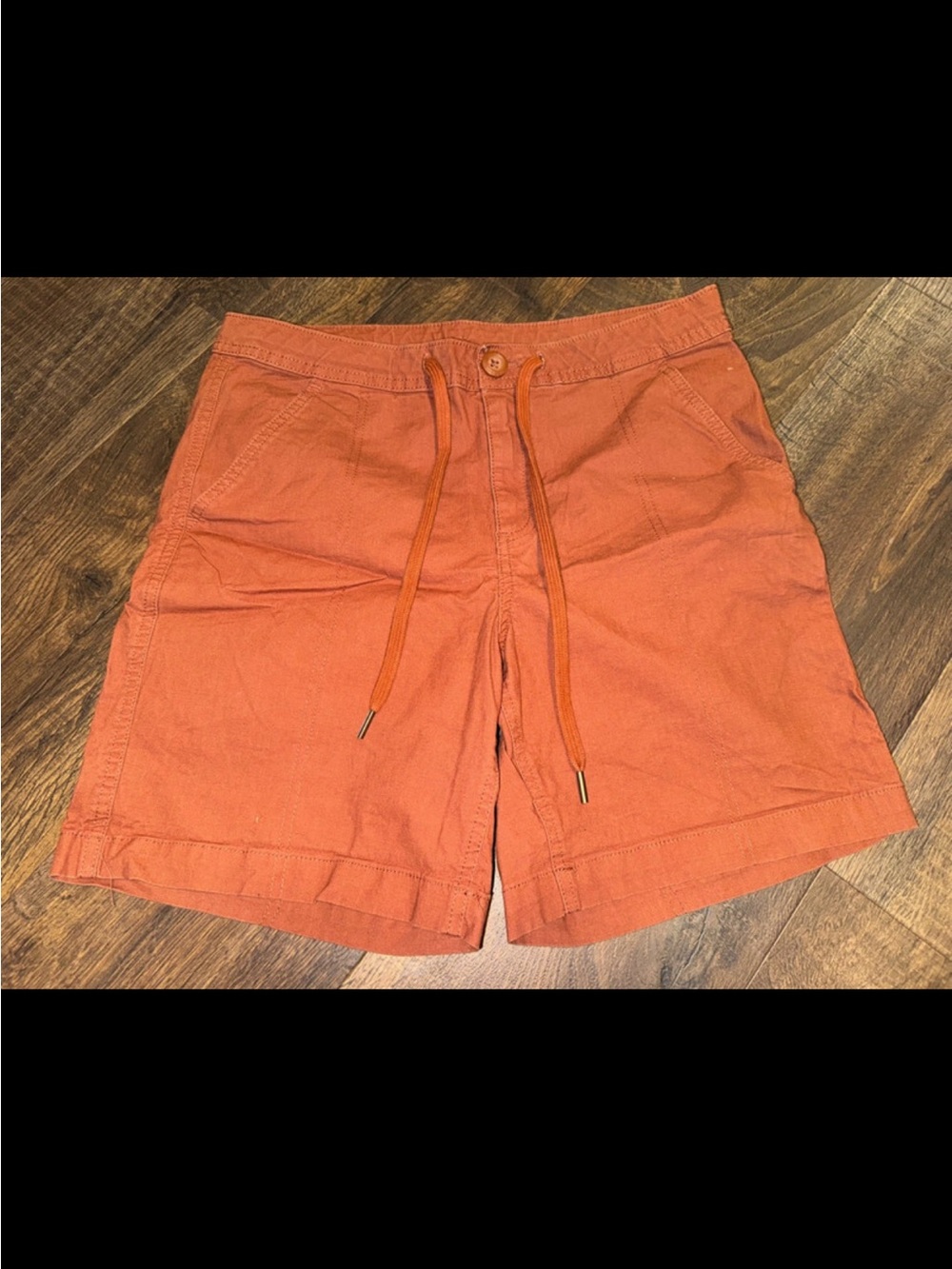 Eddie Bauer Rust Orange Drawstring Utility Bermudas